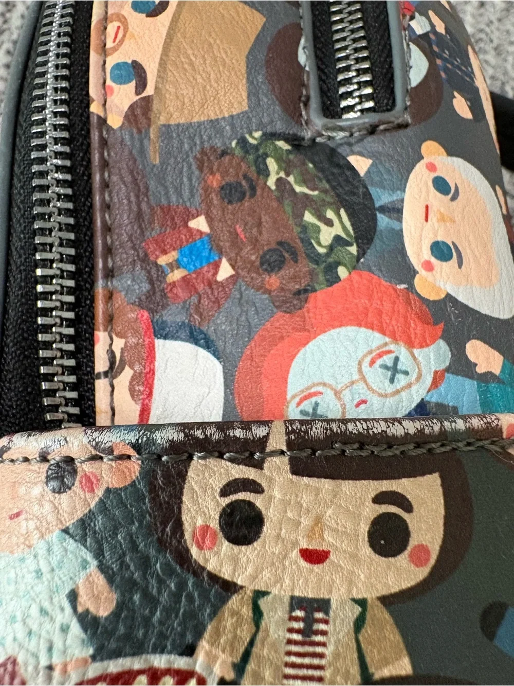 Gently Used Stranger Things Loungefly Chibi Mini Backpack All Over Print 11